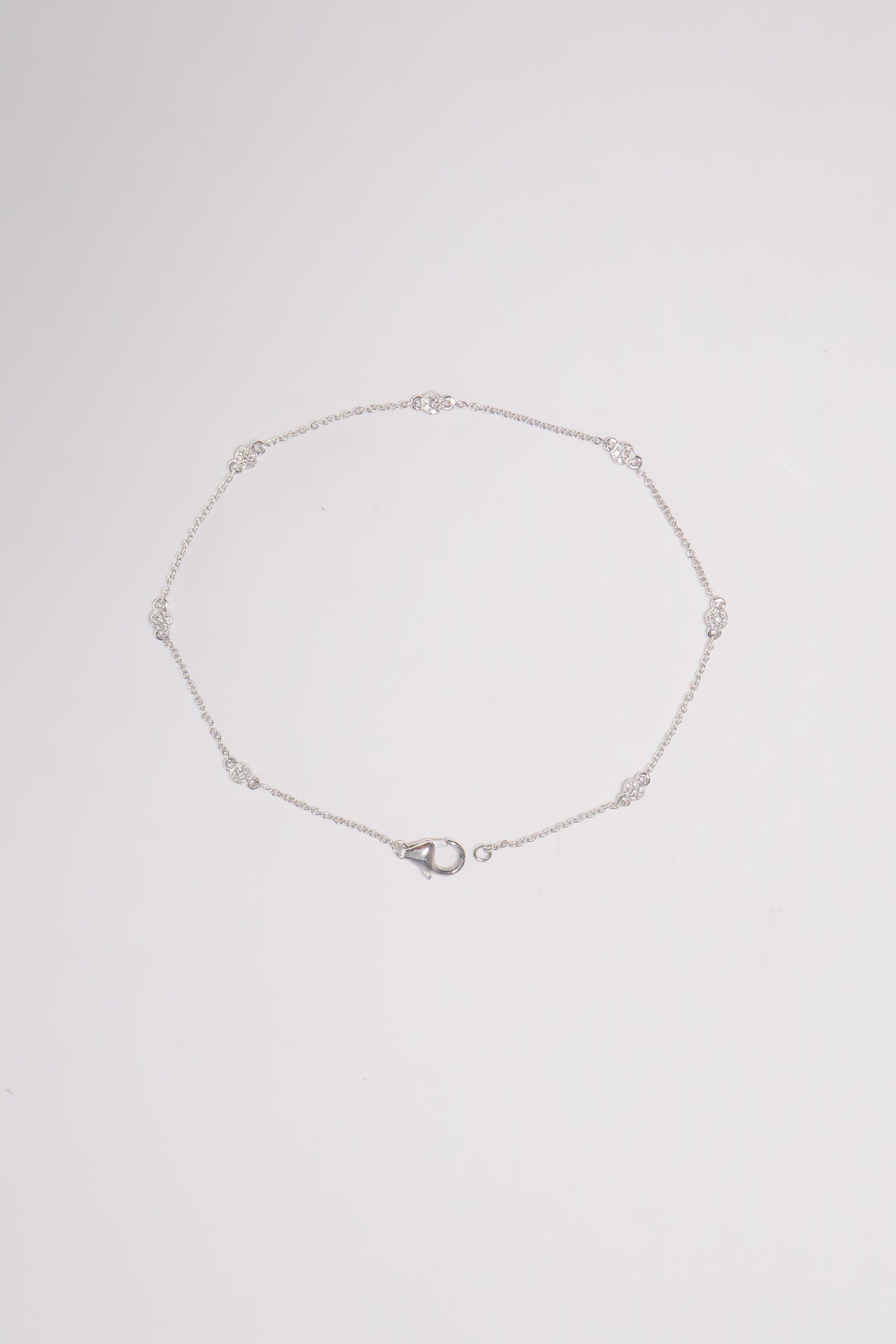 14K Solid Gold Natural Diamond Pave Chain Linked Bracelet - Pretty At Sam
