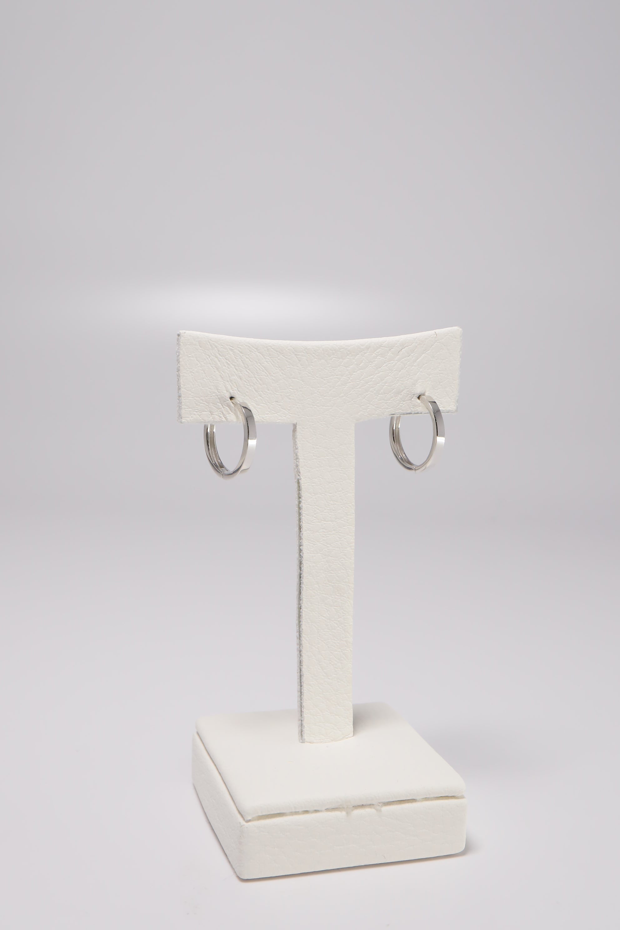 14K Solid Gold 14MM Box Edge Hoop Earring - Pretty At Sam