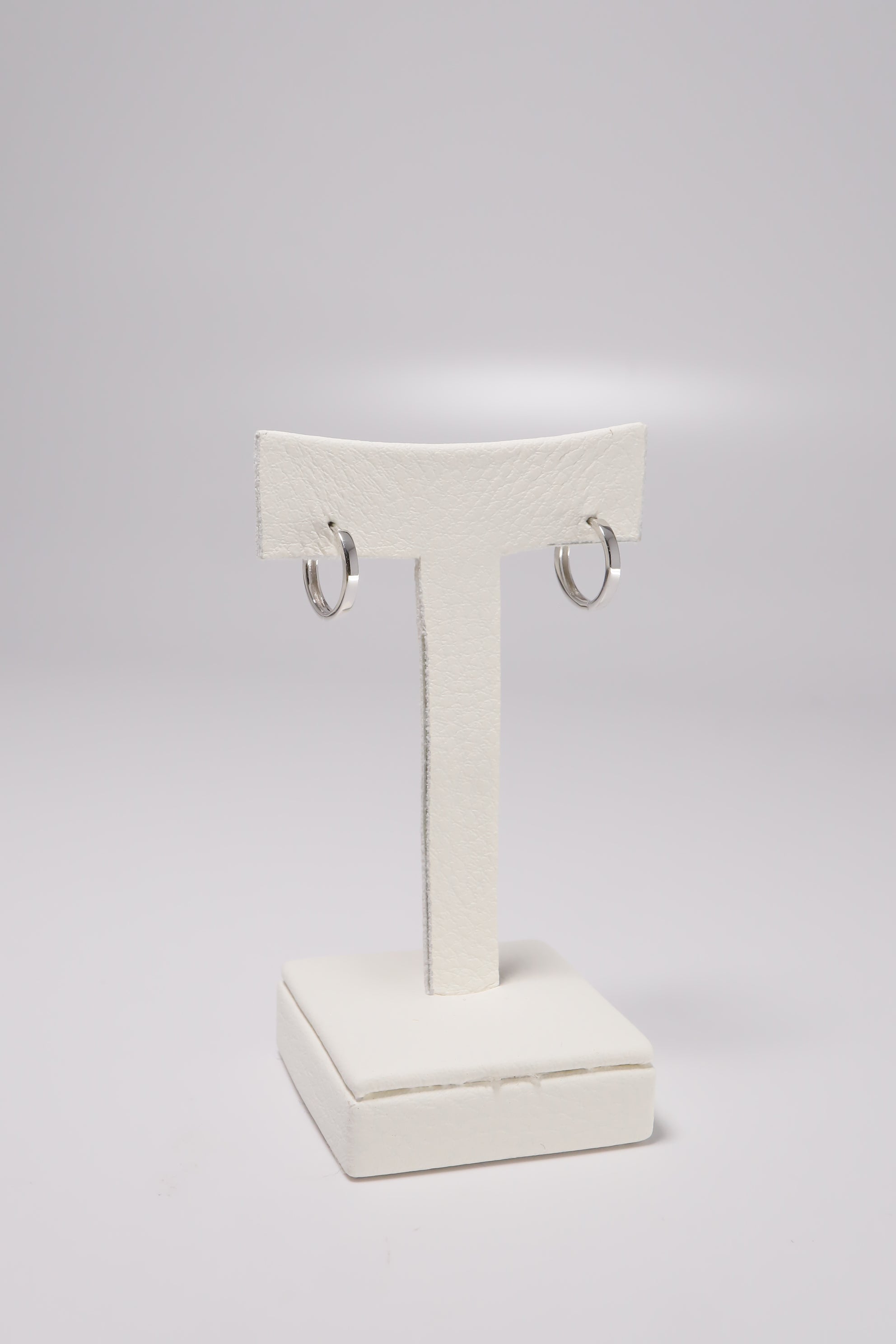 14K Solid Gold 12MM Box Edge Hoop Earring - Pretty At Sam