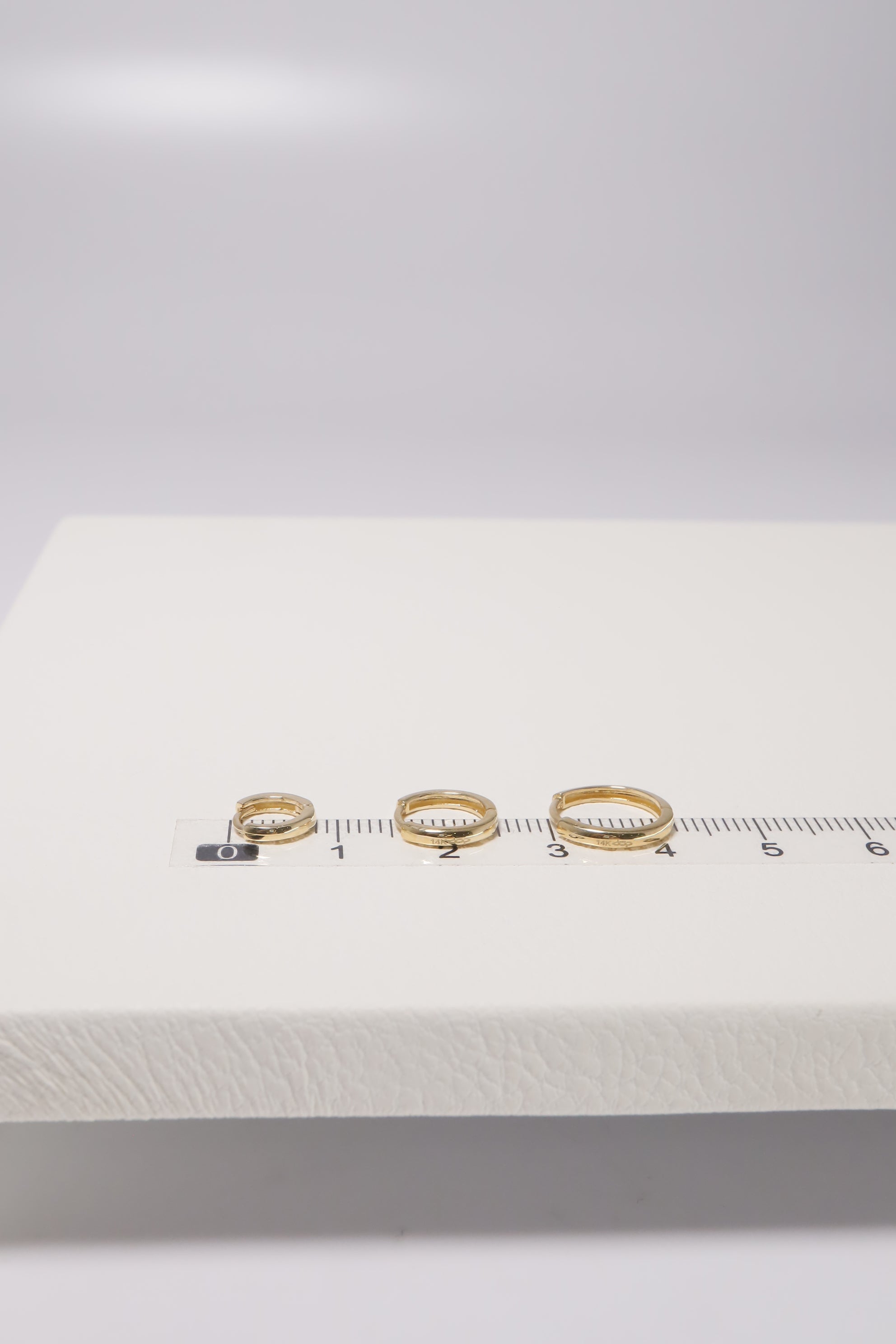 14K Solid Gold 10MM Round One Touch Hoop Earring - Pretty At Sam