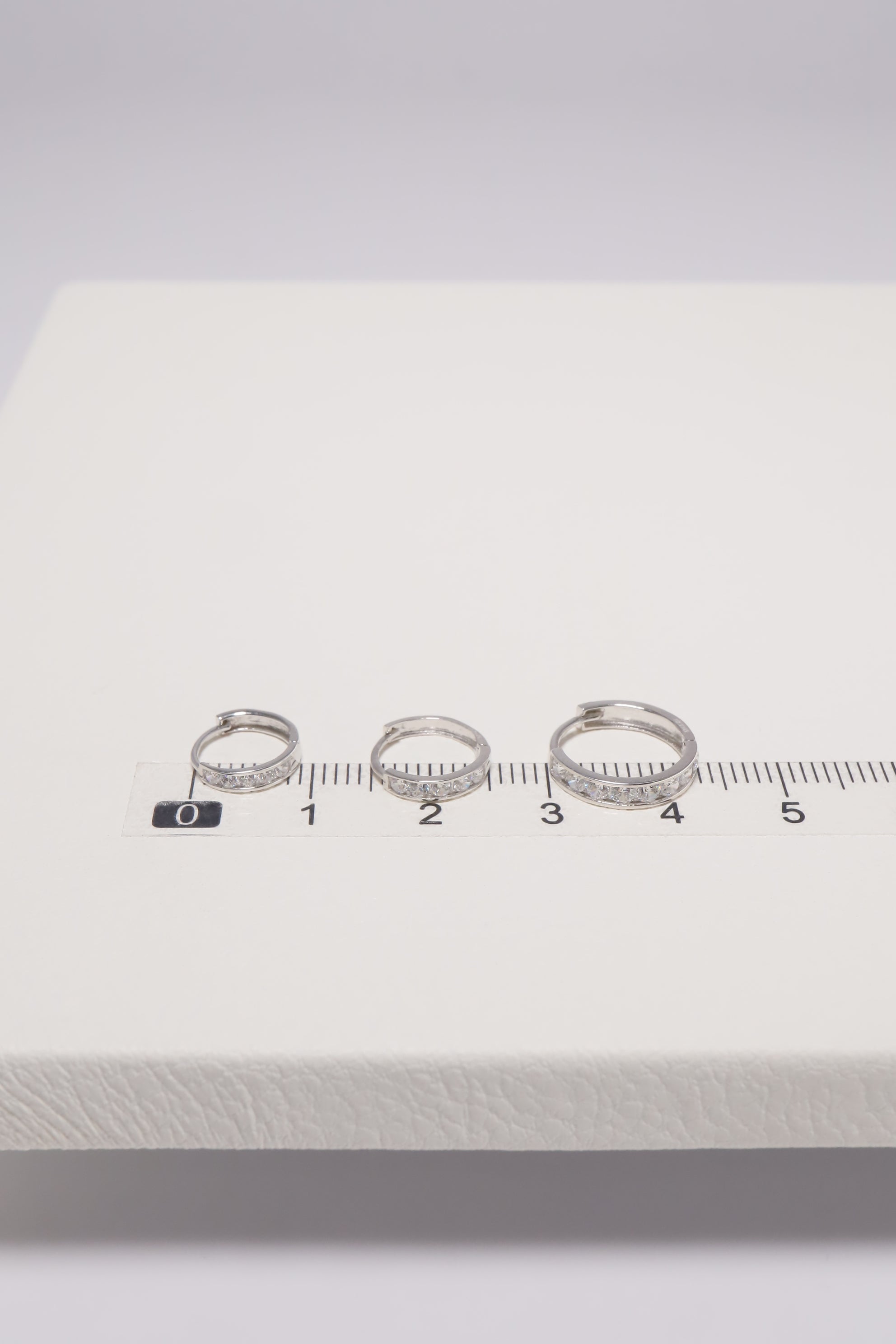 14K Solid Gold 10MM CZ Channel Setting Hoop Earring - Pretty At Sam