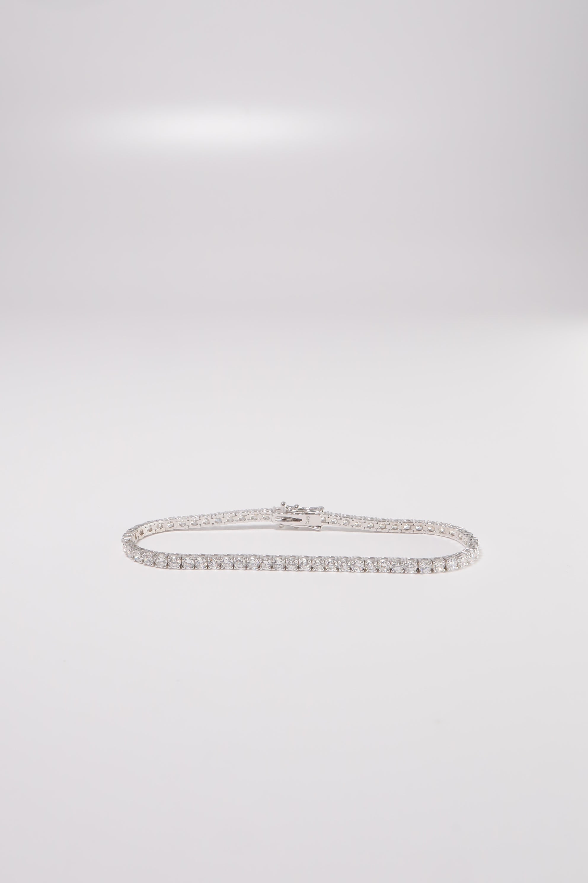 14K Solid White Gold 2.75mm Lab Tennis Bracelet - Pretty At Sam