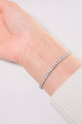 14K Solid White Gold 2.75mm Lab Tennis Bracelet - Pretty At Sam