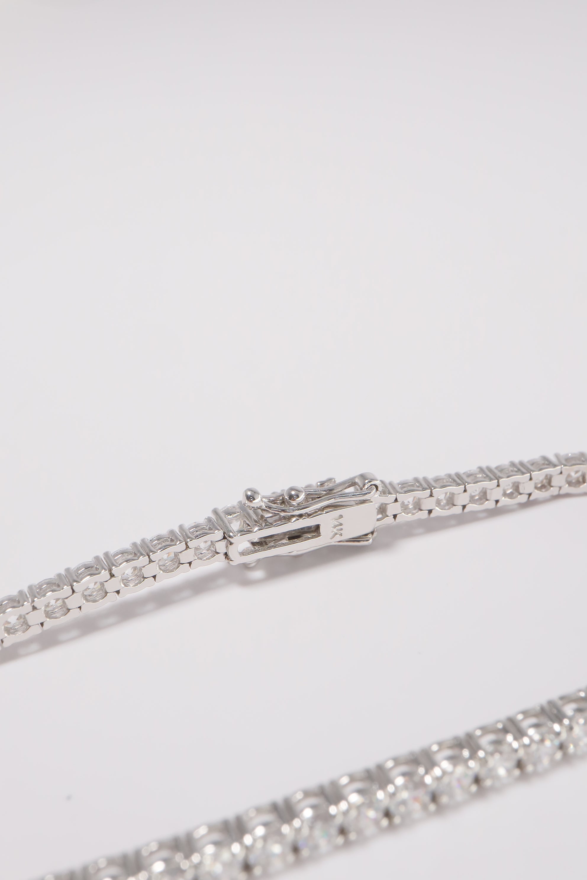 14K Solid White Gold 2.75mm Lab Tennis Bracelet - Pretty At Sam