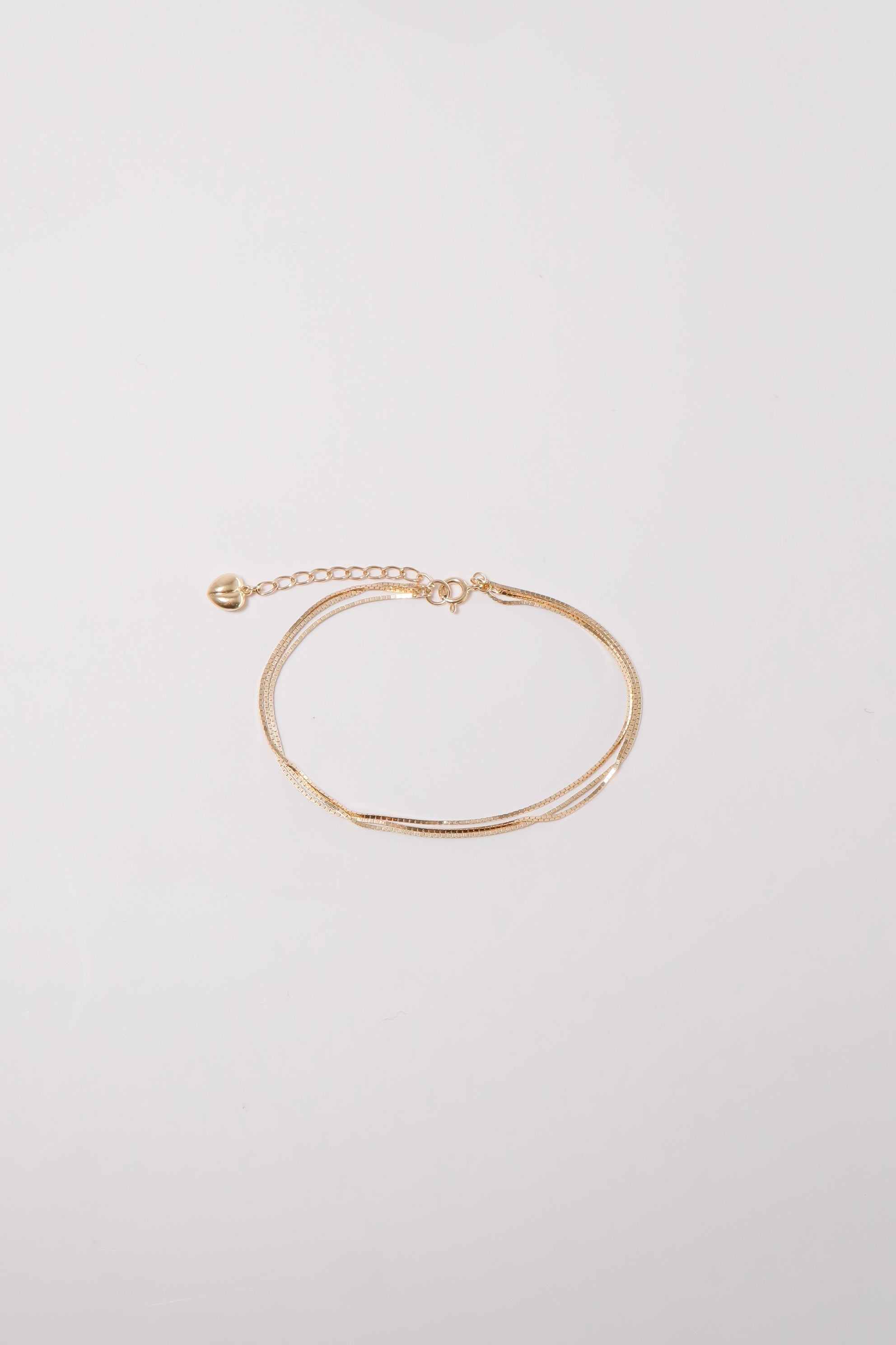 14K Solid Gold 3 Box Chain 1" Extension Bracelet - Pretty At Sam