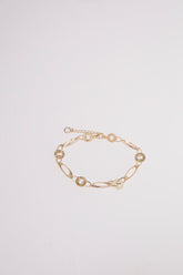 10K Solid Gold Open Disc Cut Chain 1" Extension Bracelet - Pretty At Sam
