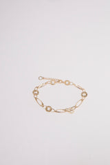 10K Solid Gold Open Disc Cut Chain 1" Extension Bracelet - Pretty At Sam