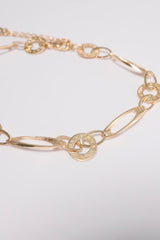 10K Solid Gold Open Disc Cut Chain 1" Extension Bracelet - Pretty At Sam