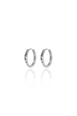 14K Solid Gold 15mm Diamond Cut Hoop Earring