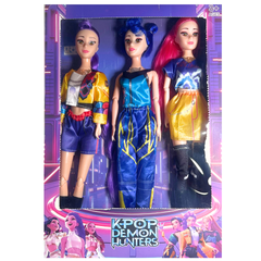 K-pop Demon Hunter Dolls Set of 3 or Single Random Character – 11.8 Inch Collectible Figures with Poseable Joints and Realistic Outfits