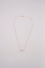 14K Rose Gold Natural Diamond Infinity Charm Necklace - Pretty At Sam
