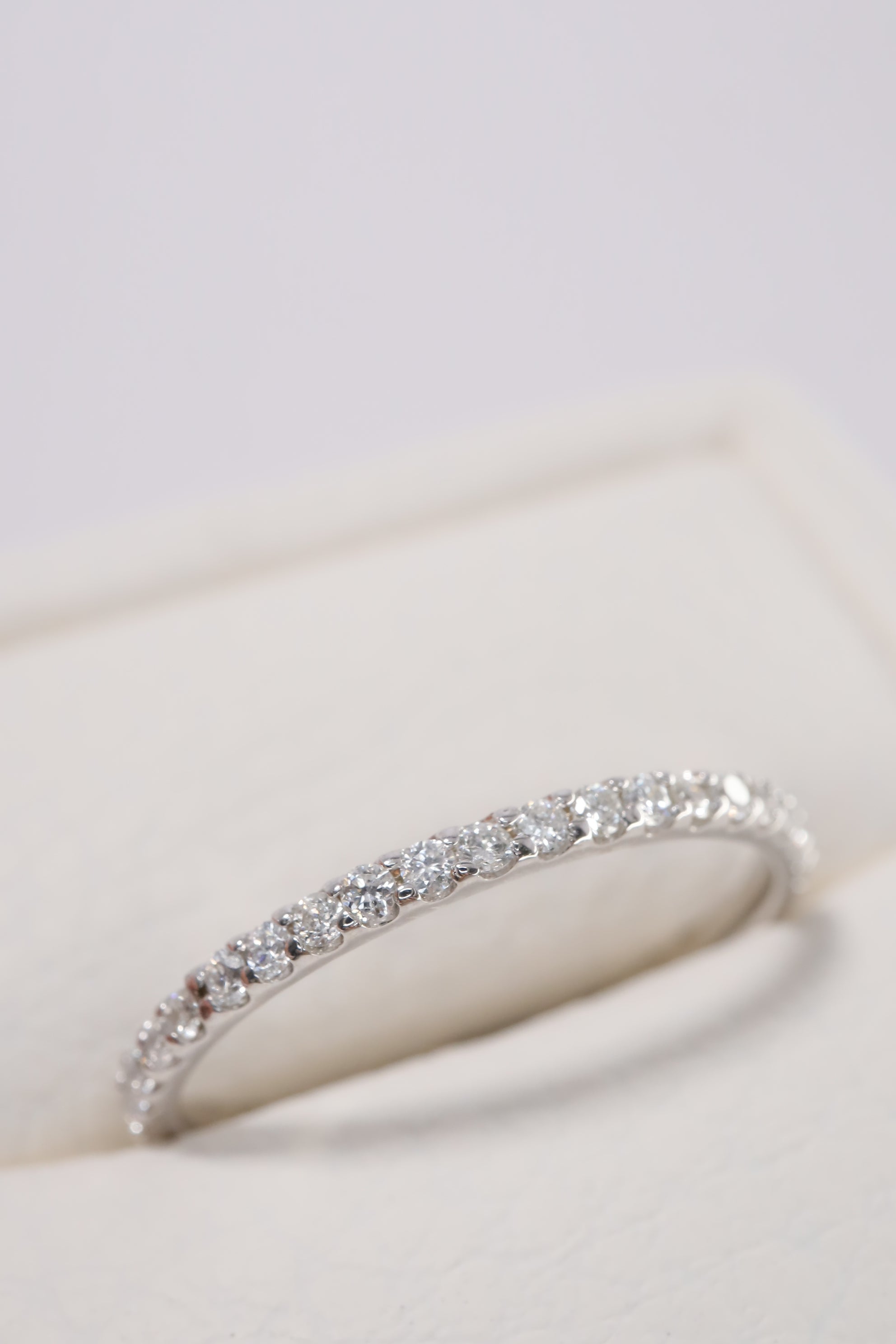 14K Solid White Gold 1.4MM Natural Diamond Eternal Ring - Pretty At Sam
