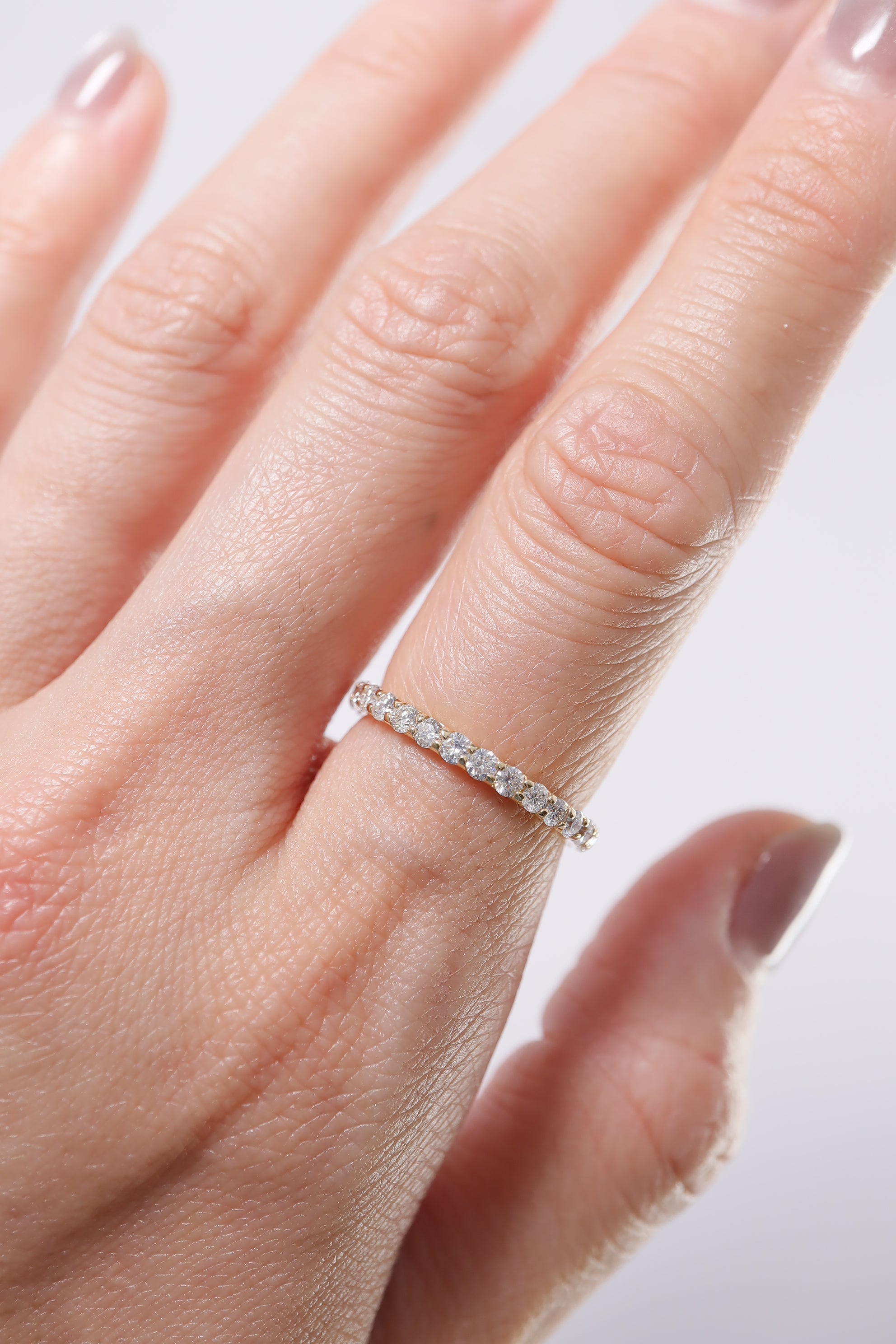 14K Solid Gold 1.9MM Natural Diamond Eternal Ring - Pretty At Sam