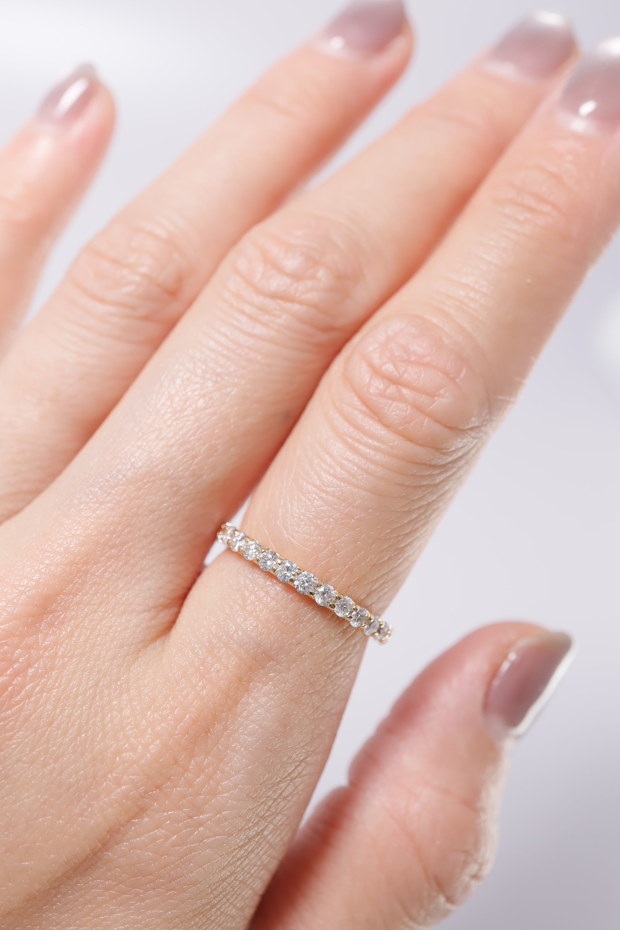 14K Solid Gold 1.9MM Natural Diamond Eternal Ring - Pretty At Sam