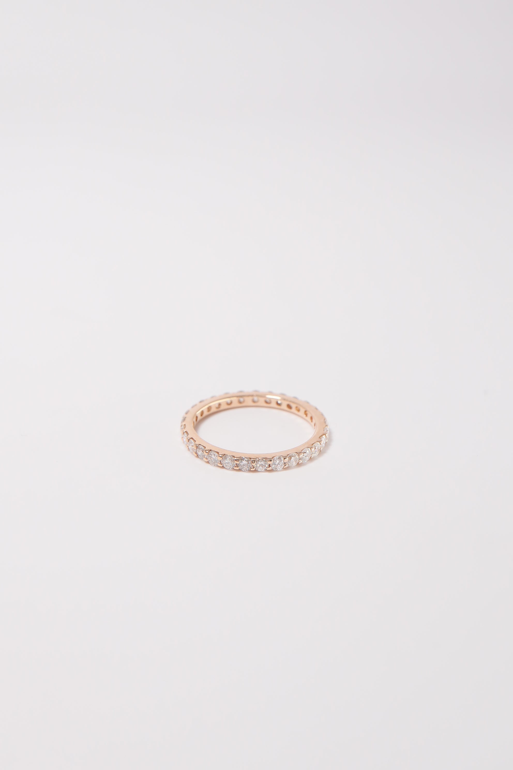 14K Solid Rose Gold 2.0MM Natural Diamond Eternal Ring - Pretty At Sam