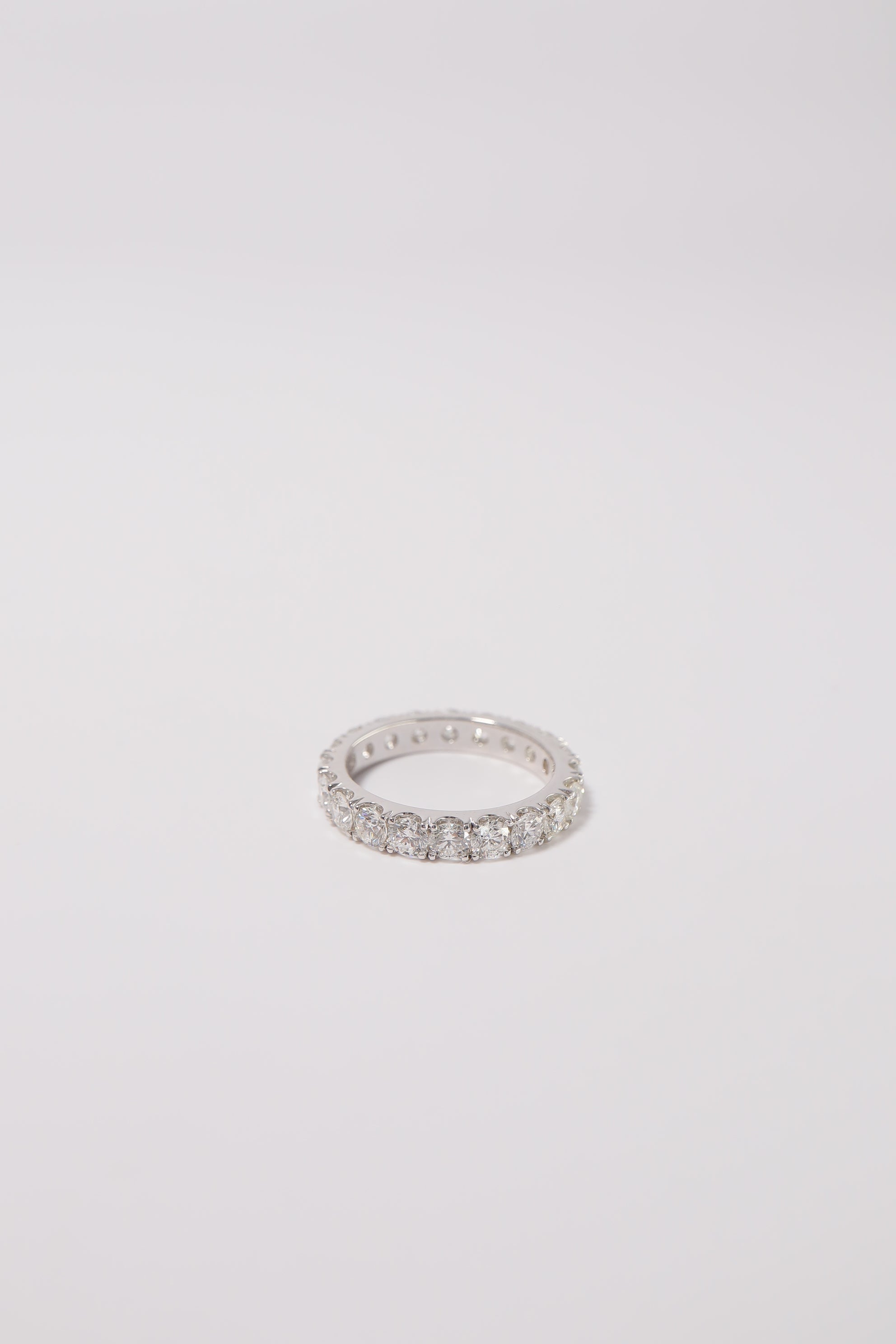 14K Solid White Gold 3.3MM Natural Diamond Eternal Ring - Pretty At Sam