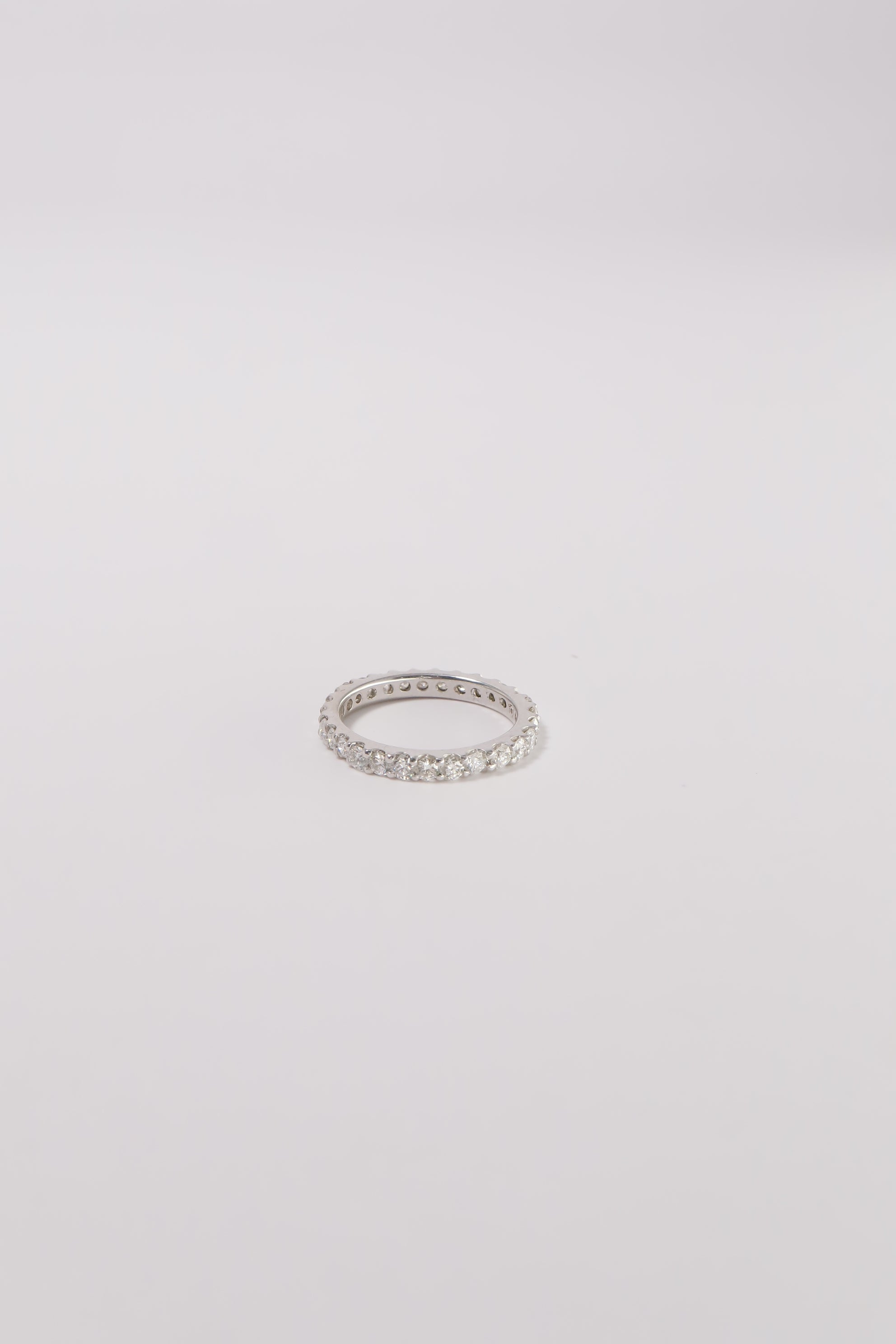 14K Solid White Gold 2.1MM Natural Diamond Eternal Ring - Pretty At Sam