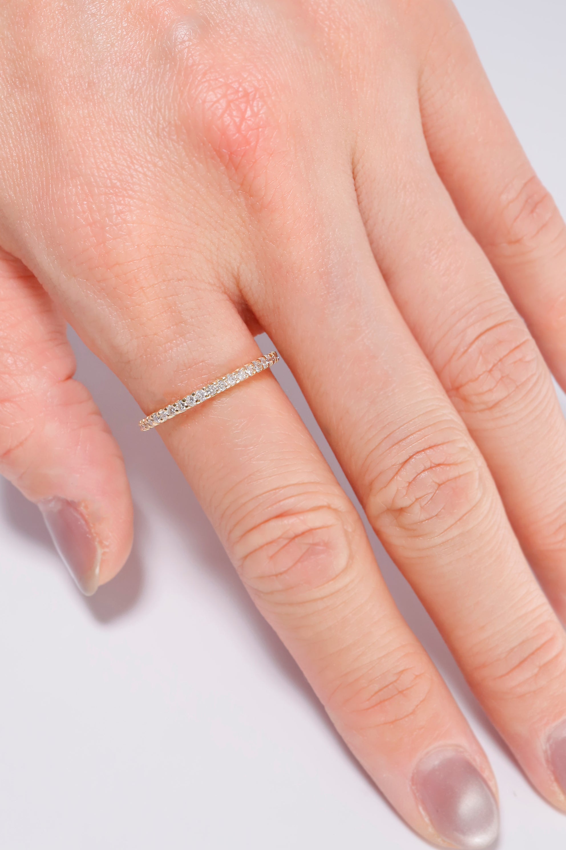 14K Solid Gold 1.5MM Natural Diamond Eternal Ring - Pretty At Sam