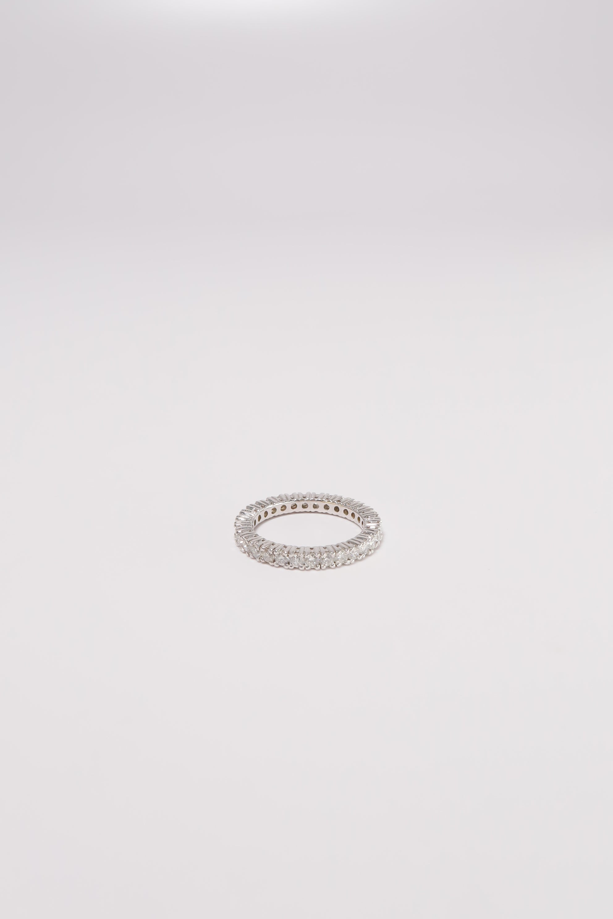14K Solid White Gold 2.8MM Natural Diamond Eternal Ring - Pretty At Sam