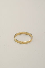 14K Solid Gold Nail Simple Love Stackable Ring