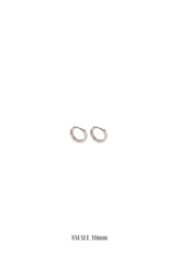 14K Solid Gold 10MM Box Edge Hoop Earring - Pretty At Sam