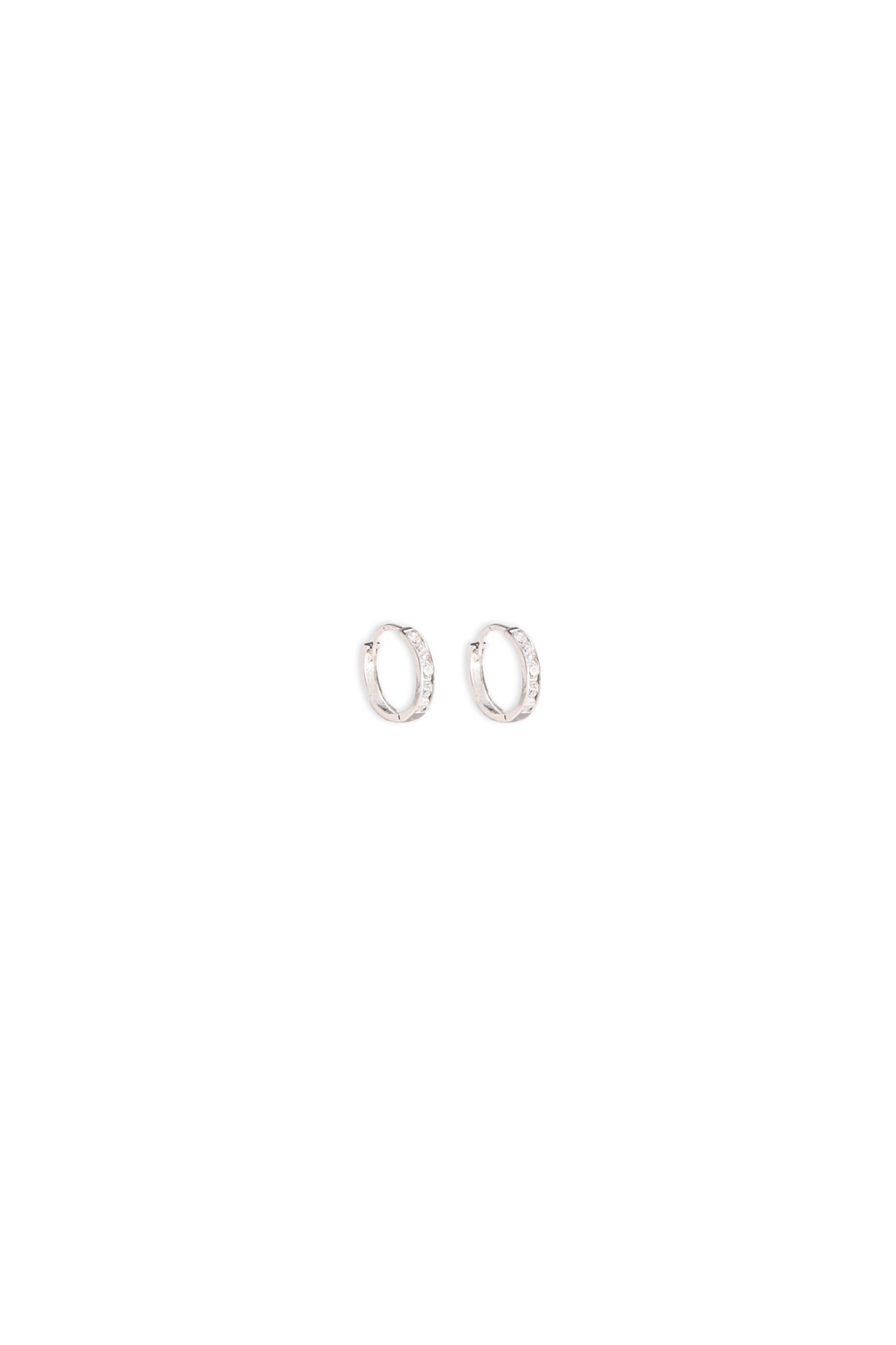 14K Solid Gold 10MM CZ Channel Setting Hoop Earring - Pretty At Sam