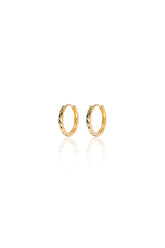 14K Solid Gold 10mm Diamond Cut Hoop Earring - Pretty At Sam