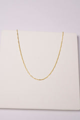 14K Solid Gold 4mm Paper Clip 16" Necklace - Pretty At Sam