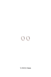 14K Solid Gold 8MM Round One Touch Hoop Earring - Pretty At Sam