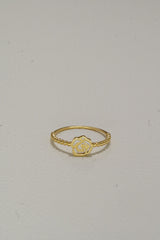 14K Solid Gold Ball Rose Statement Ring