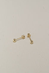 14K Solid Gold Ball Screw Back Stud Earring