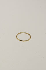 14K Solid Gold Double Side Diamond Cut Ring