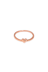 14K Solid Gold Rose Gold Heart Ring