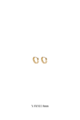 14K Solid Gold 8MM Box Edge Hoop Earring - Pretty At Sam