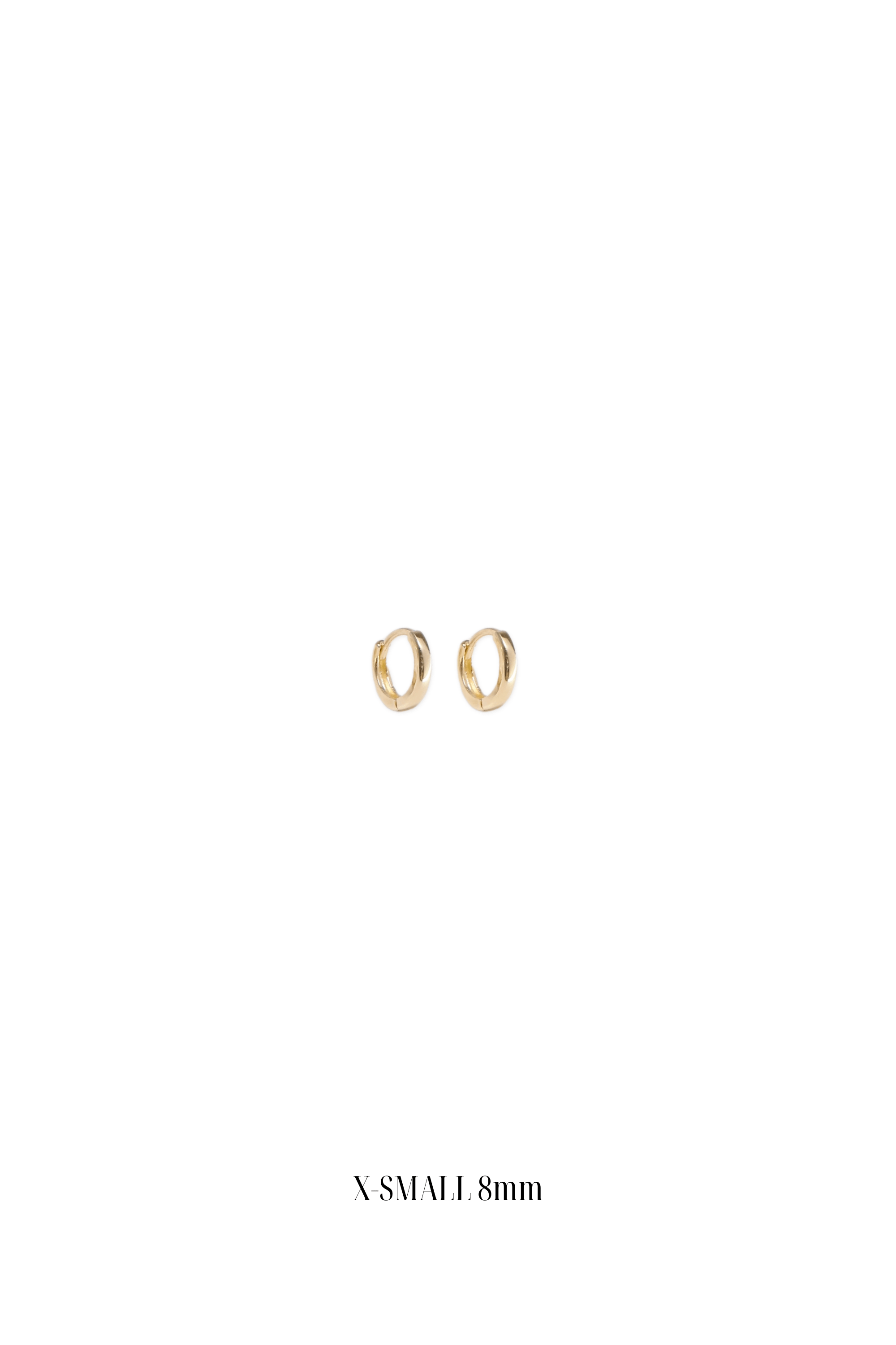 14K Solid Gold 8MM Round One Touch Hoop Earring - Pretty At Sam
