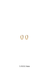 14K Solid Gold 8MM Round One Touch Hoop Earring - Pretty At Sam