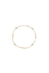 14K Solid Yellow Gold Heart Multi Charms Bracelet