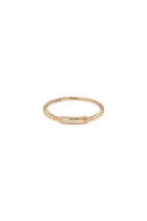 14K Solid Yellow Gold Opal Stone Rectangle Dainty Ring