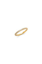 14K Solid Yellow Gold 2MM Half Eternal Wedding Ring