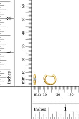 14K Solid Gold Customizable 9MM Straight Post Hoop Earrings – Cubic Zirconia or Lab Diamond Options