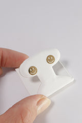 14K Solid Gold Smile Screw Back Stud Earring - Pretty At Sam