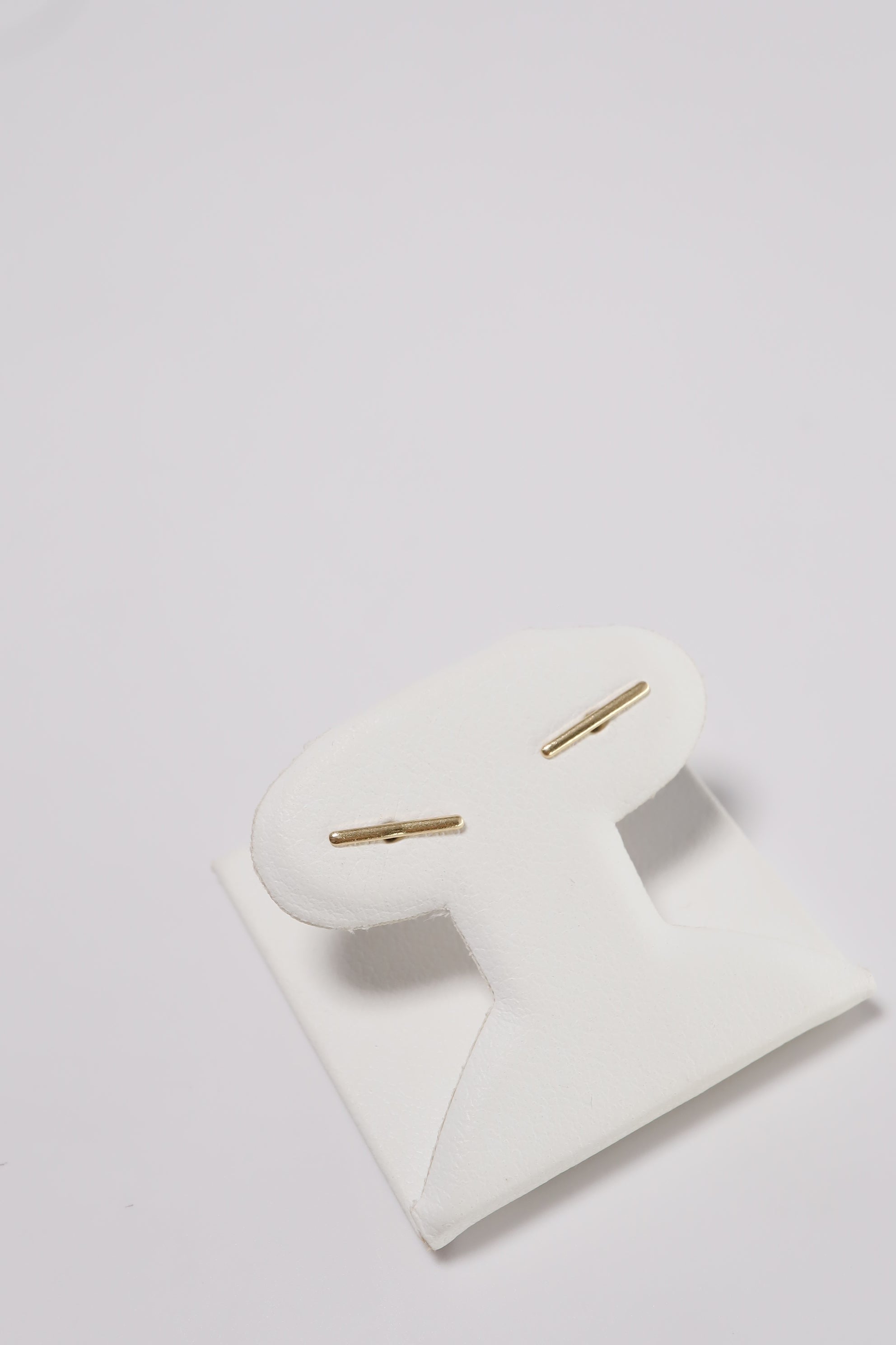 14K Solid Gold Bar Screw Back Stud Earring - Pretty At Sam