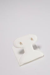 14K Solid Gold 3 CZ Stud Screw Back Stud Earring - Pretty At Sam