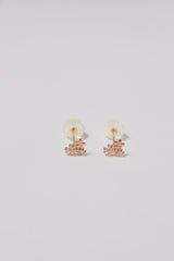 14K Solid Gold CZ 3 Flowers Stud Earring - Pretty At Sam