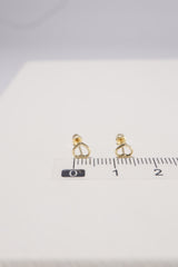 14K Solid Gold Open Heart Stud Screw Back Stud Earring - Pretty At Sam