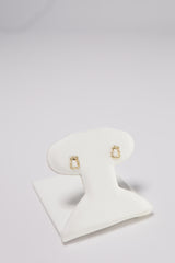 14K Solid Gold Open Teddy Bear Stud Screw Back Stud Earring - Pretty At Sam