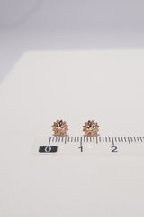 14K Solid Rose Gold CZ Snowflake Stud Earring - Pretty At Sam