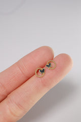 14K Solid Gold Beads Black Butterfly Stud Earring - Pretty At Sam