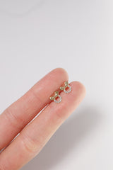 14K Solid Gold CZ Mouse Ribbon Screw Back Stud Earring - Pretty At Sam