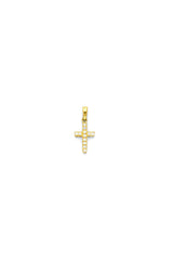 14K Solid Gold Customizable Mini Cross Pendant
